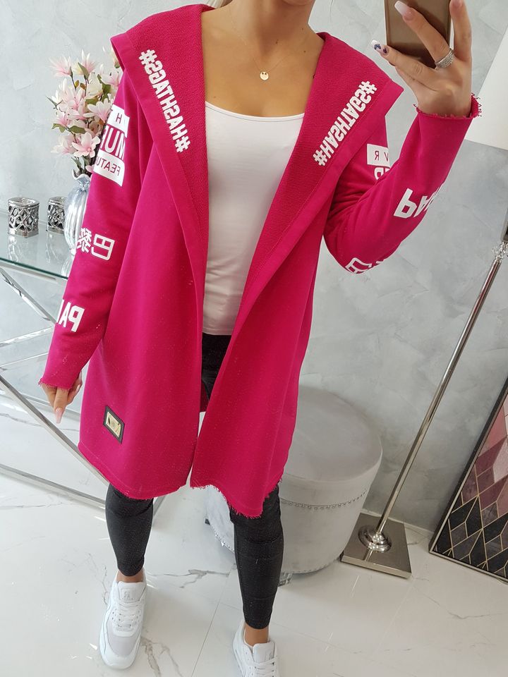 KARDIGAN S NÁPISMI - FUCHSIA