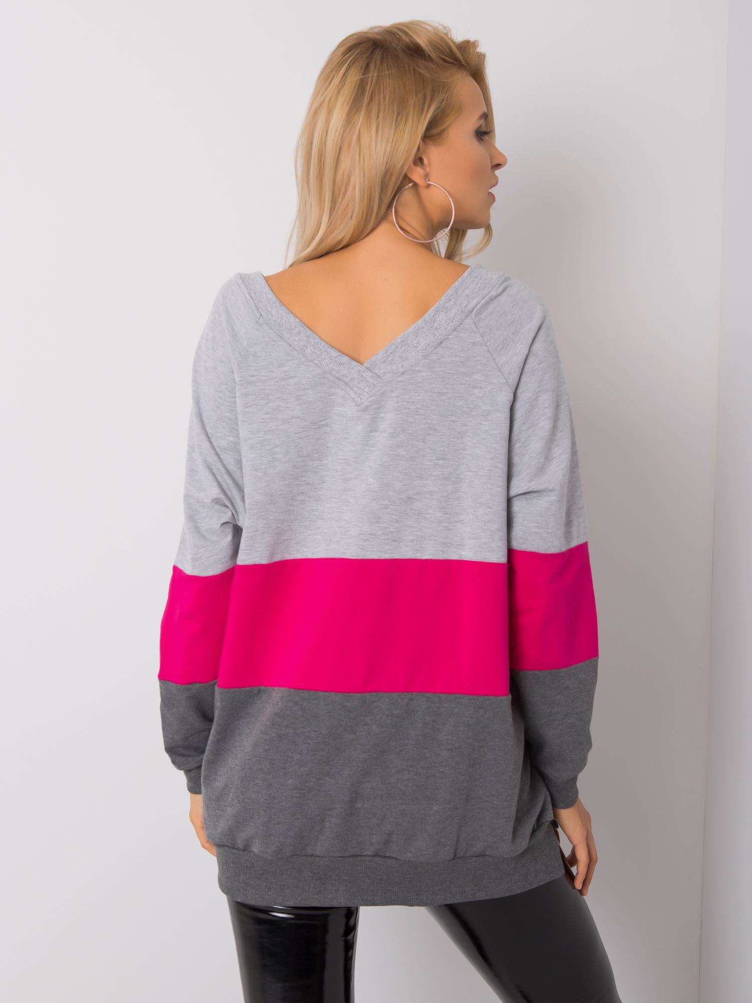 Mikina Lotta - šedo-ružová