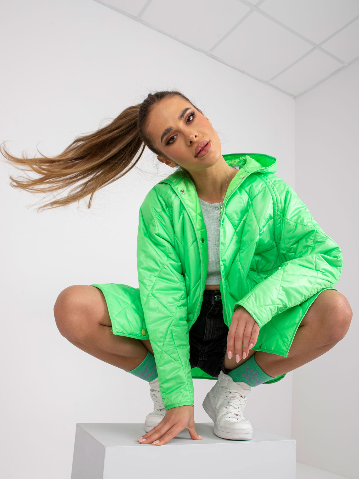 Prešívaná bunda Eleanor - zelená