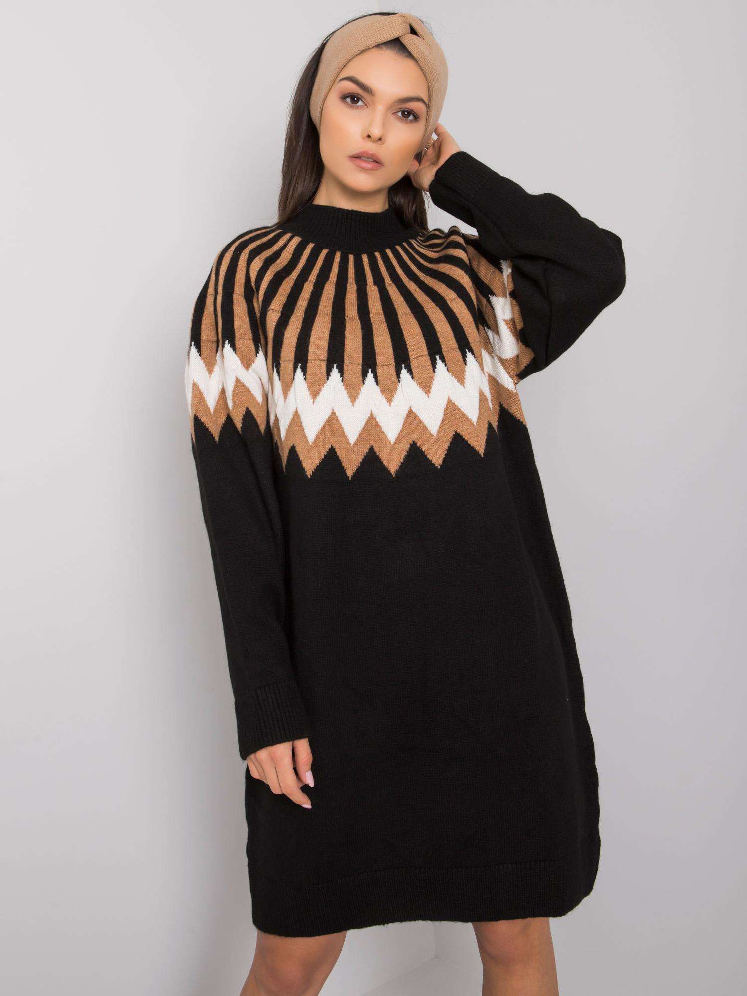 Rolákové šaty - čierna