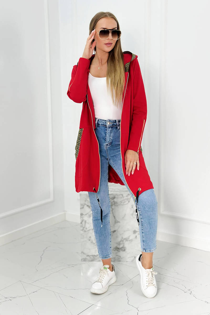 Mikna s kapucňou - červená