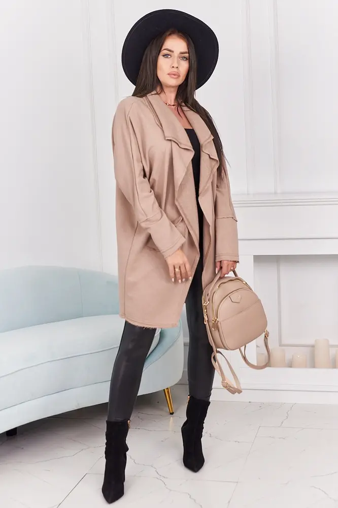 Kardigan s vreckami - béžová