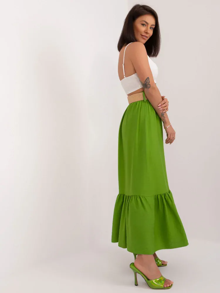 Sukňa s volánikmi - zelená