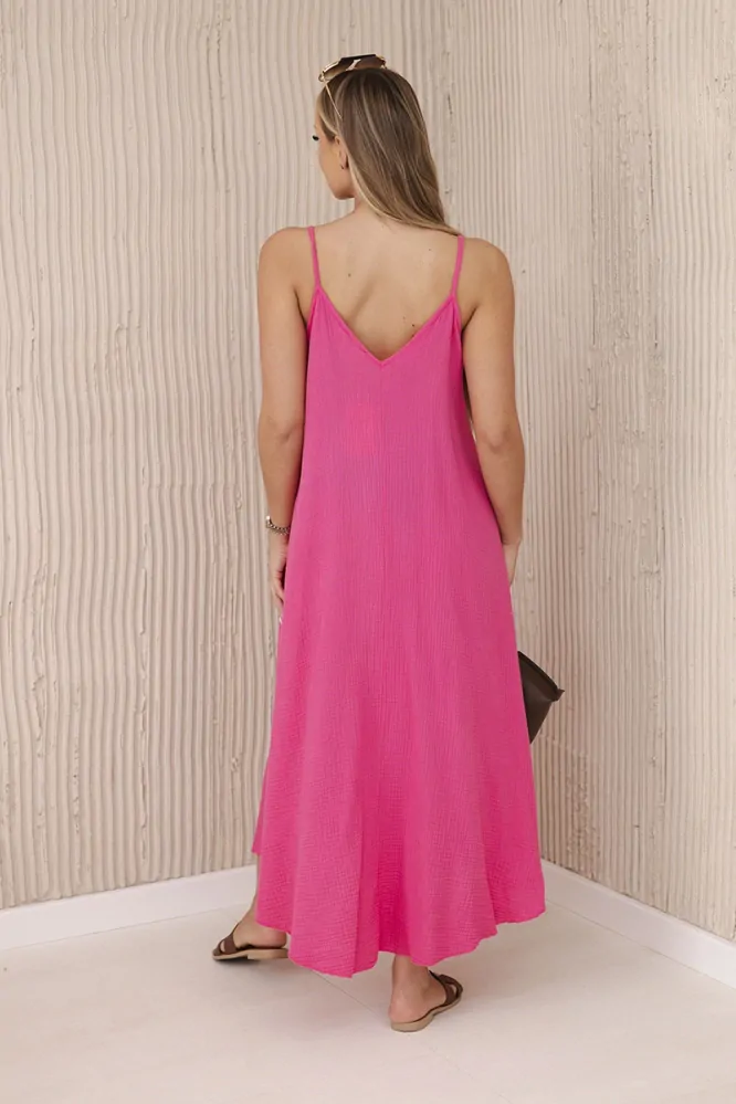 Šaty na ramienka - ružová