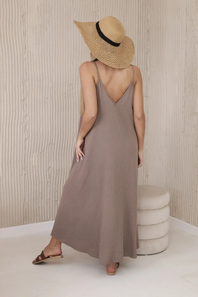 Šaty na ramienka - fango