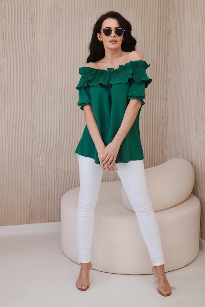 Španielska blúzka - zelená