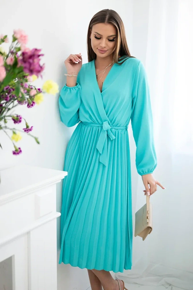 Plisované šaty - mäta