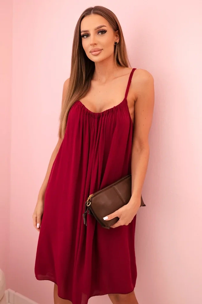 Šaty s ramienkami - bordó