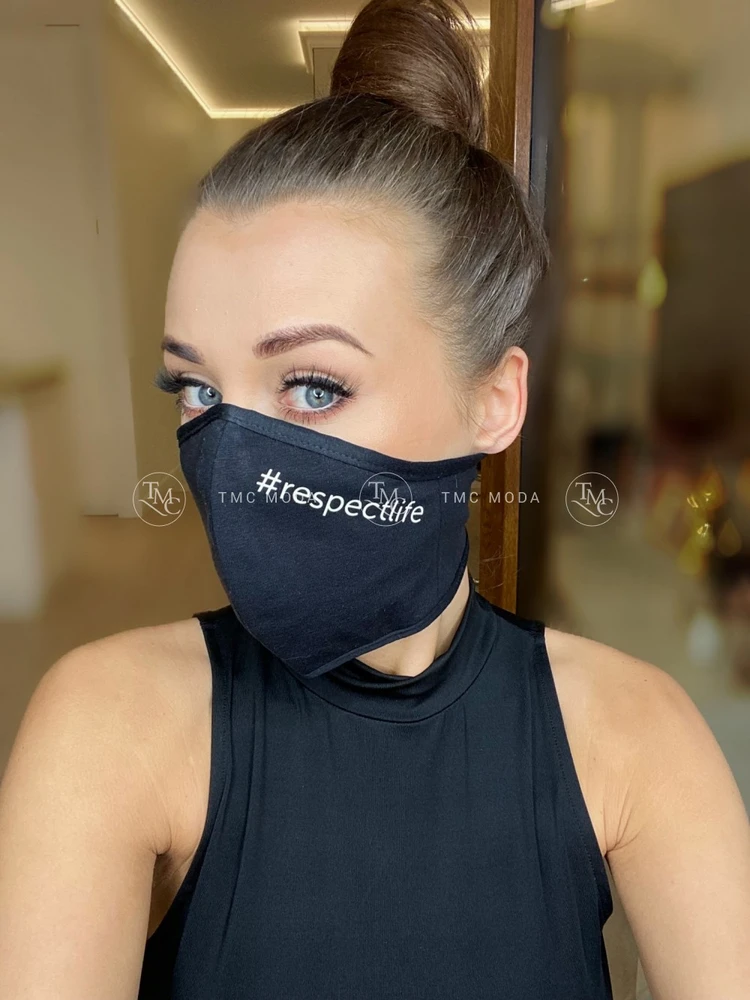 Trojvrstvové  rúško #RESPECTLIF - čierne