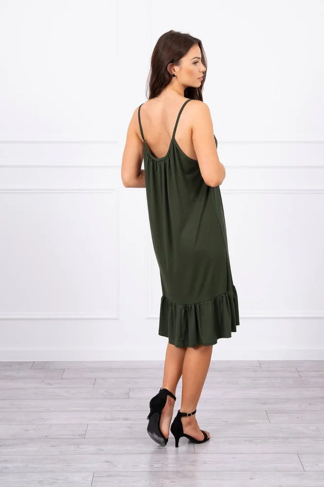 ŠATY NA RAMIENKA - KHAKI