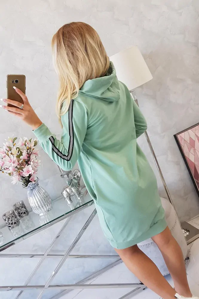 ŠATY S REFLEXNOU POTLAČOU - tmavá mäta