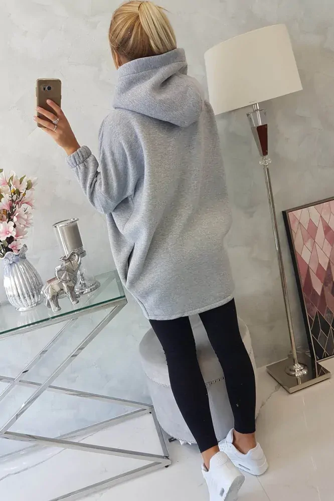 MIKINA S KRÁTKYM ZIPSOM - ŠEDÁ