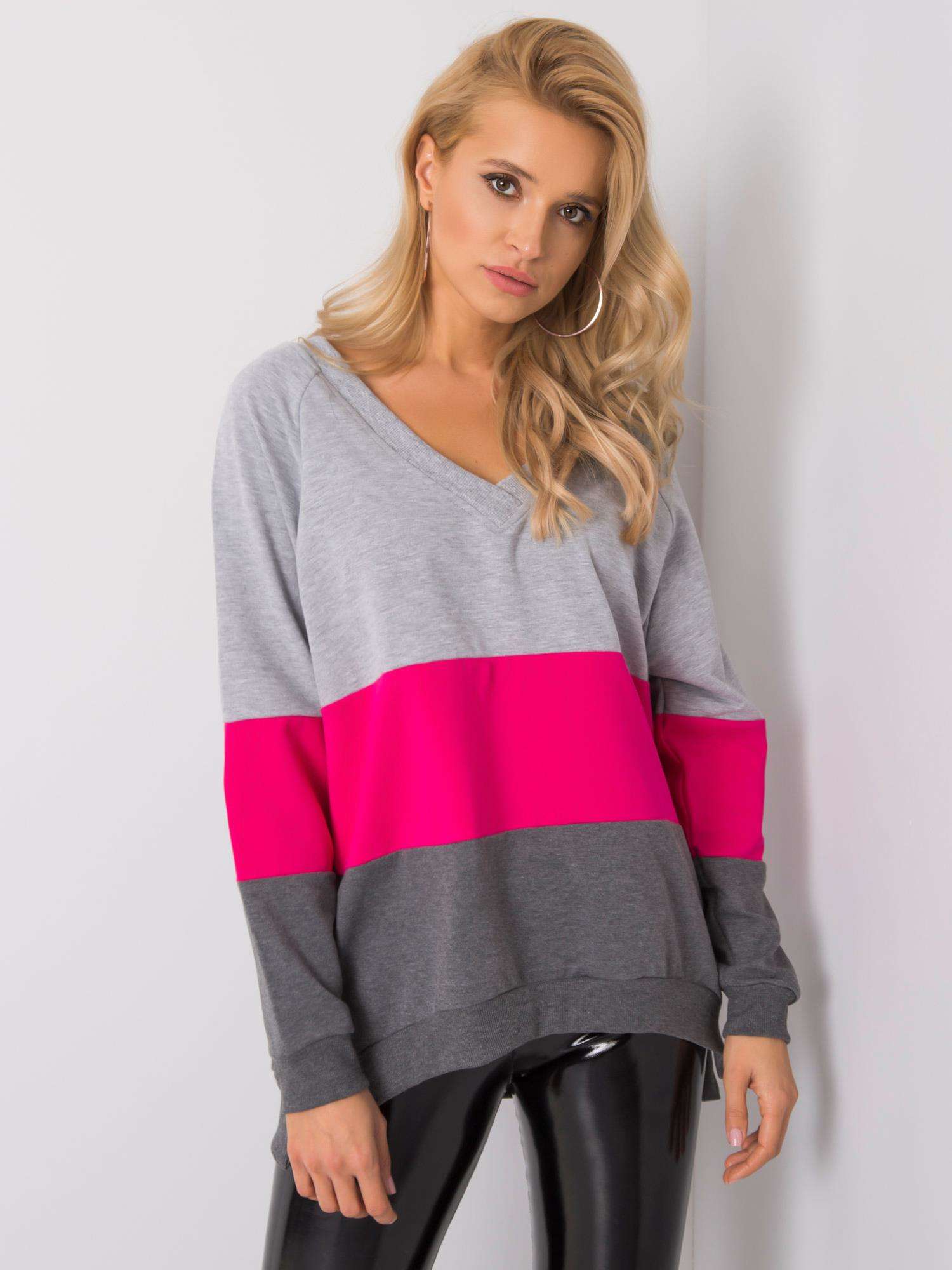Mikina Lotta - šedo-ružová