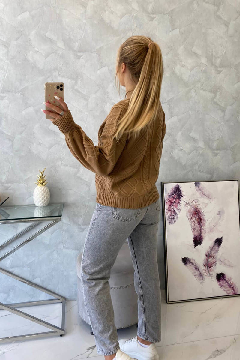 SVETER SO VZOROM - camel