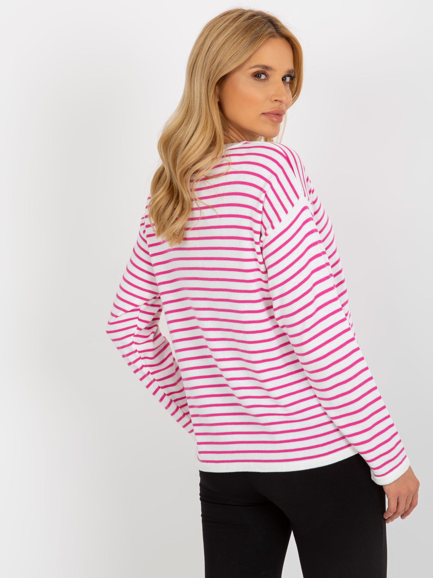 Pulóver pruh - svetlá fialová