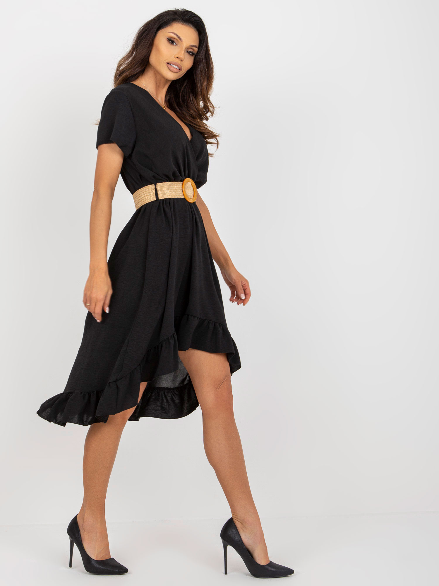 Šaty s volánom - čierna