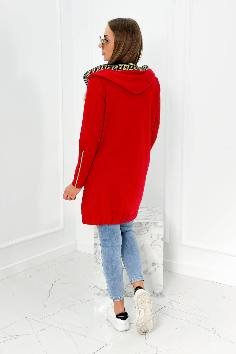 Mikna s kapucňou - červená