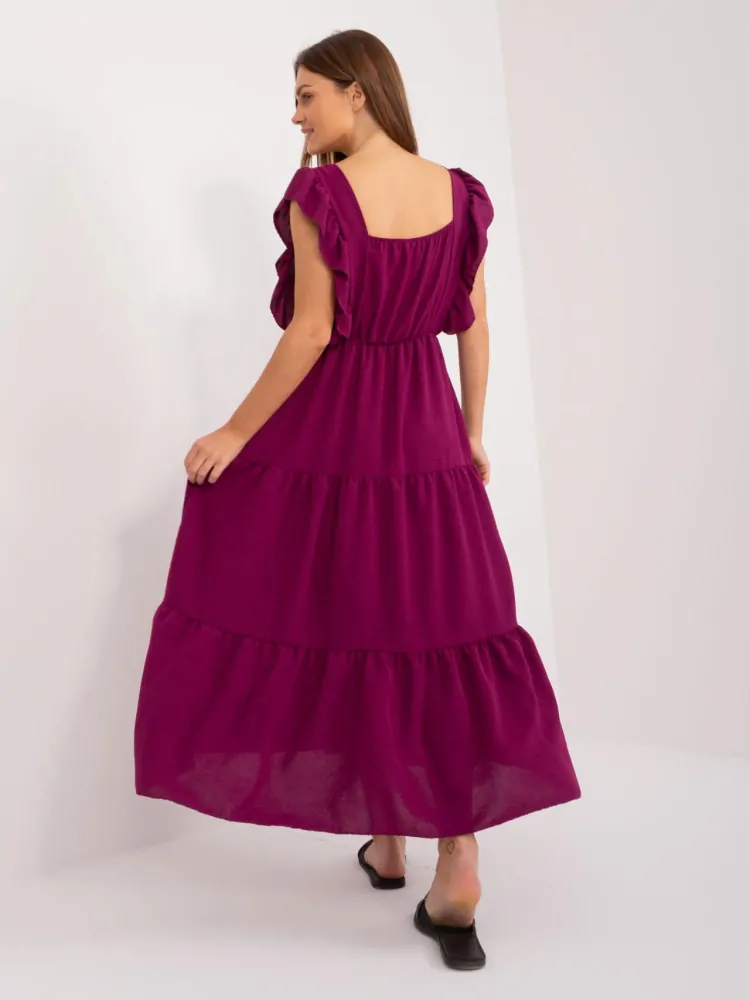 Šaty s volánmi - tmavá fialová