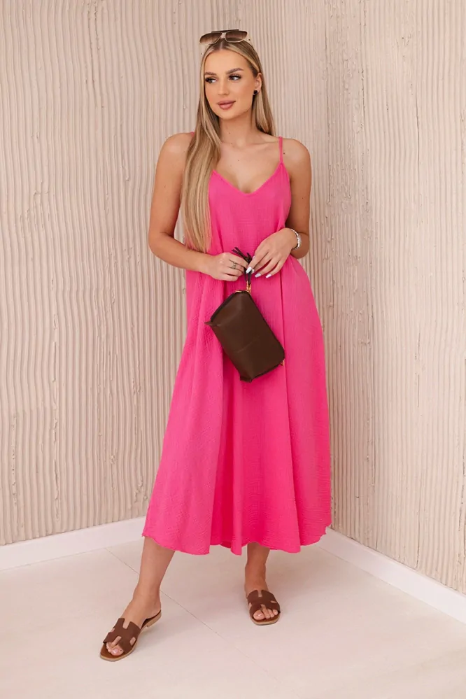 Šaty na ramienka - ružová