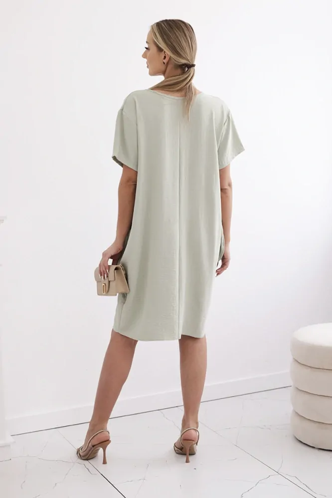 Šaty s vreckami - svetlá mäta