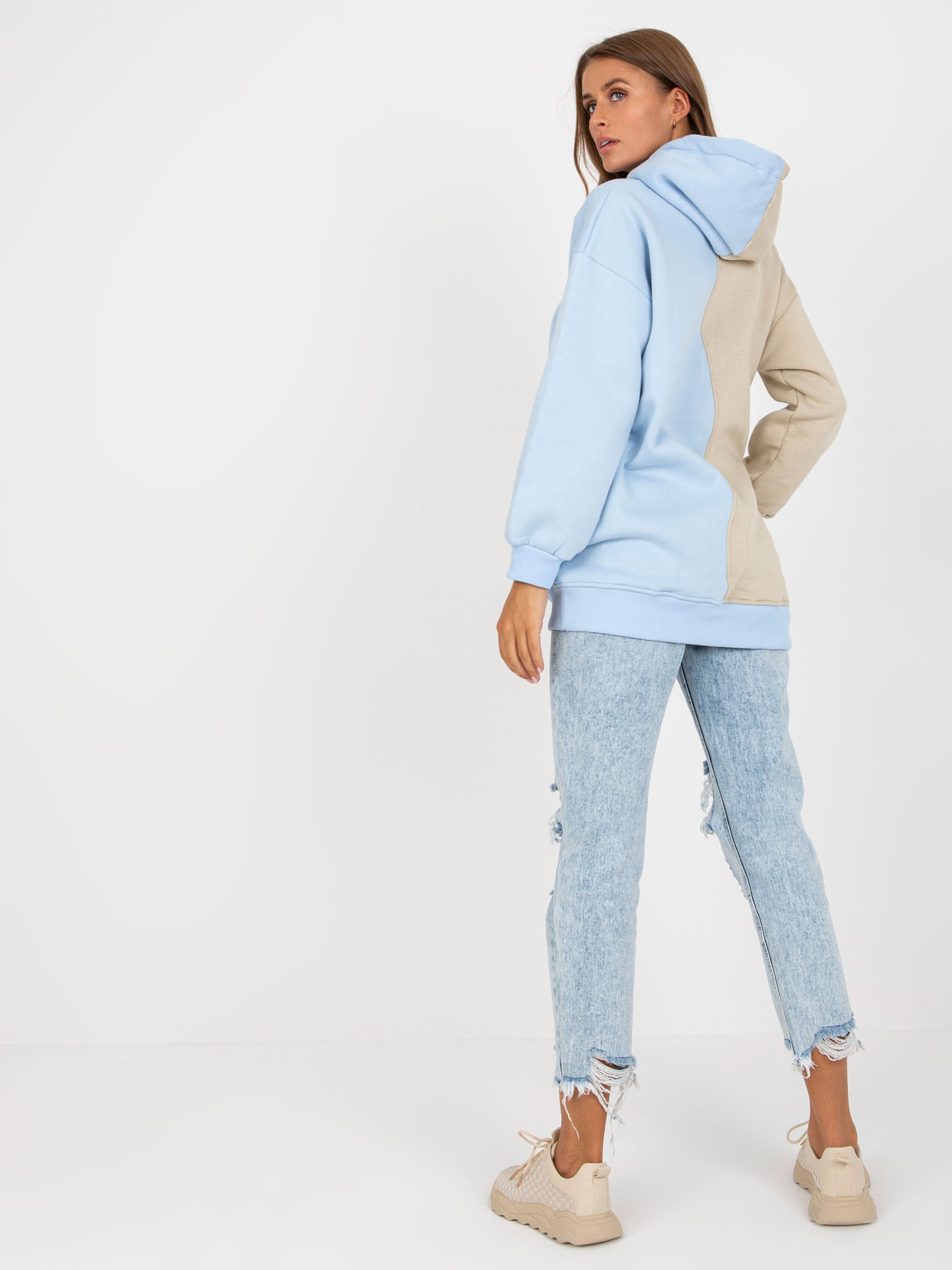 Mikina s kapucňou - svetlo modrá