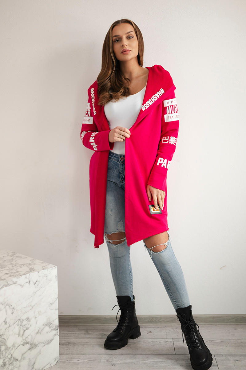KARDIGAN S NÁPISMI - FUCHSIA