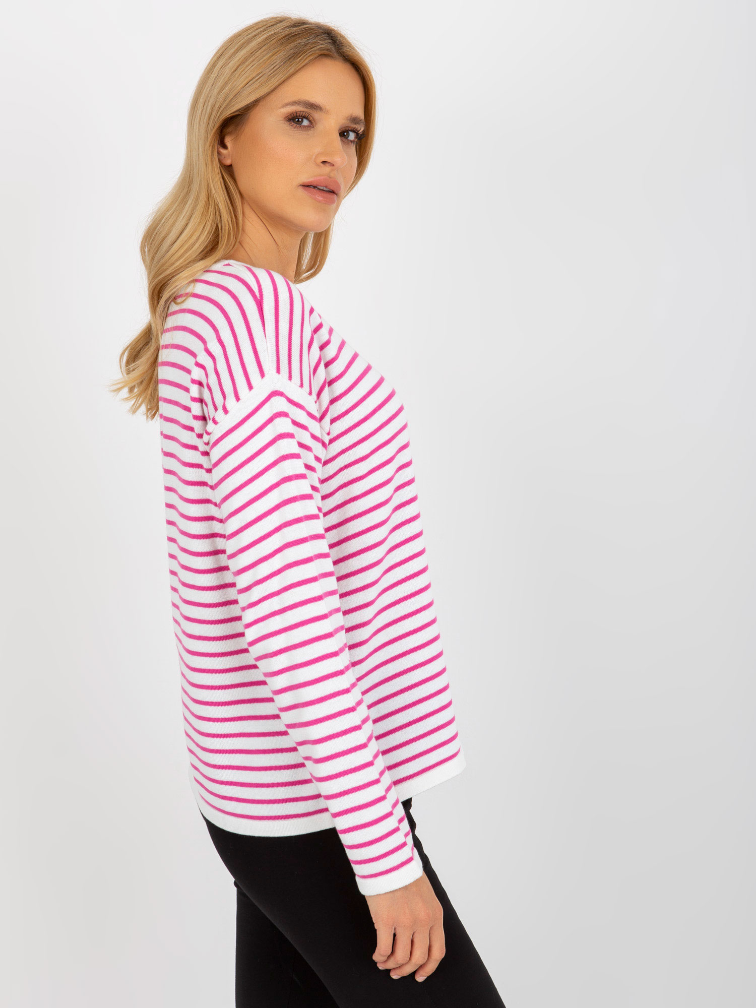 Pulóver pruh - svetlá fialová