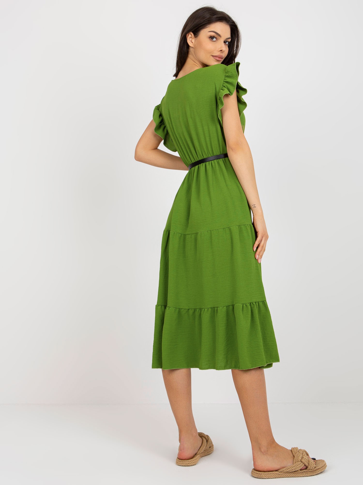 Midi šaty - svetlá zelená