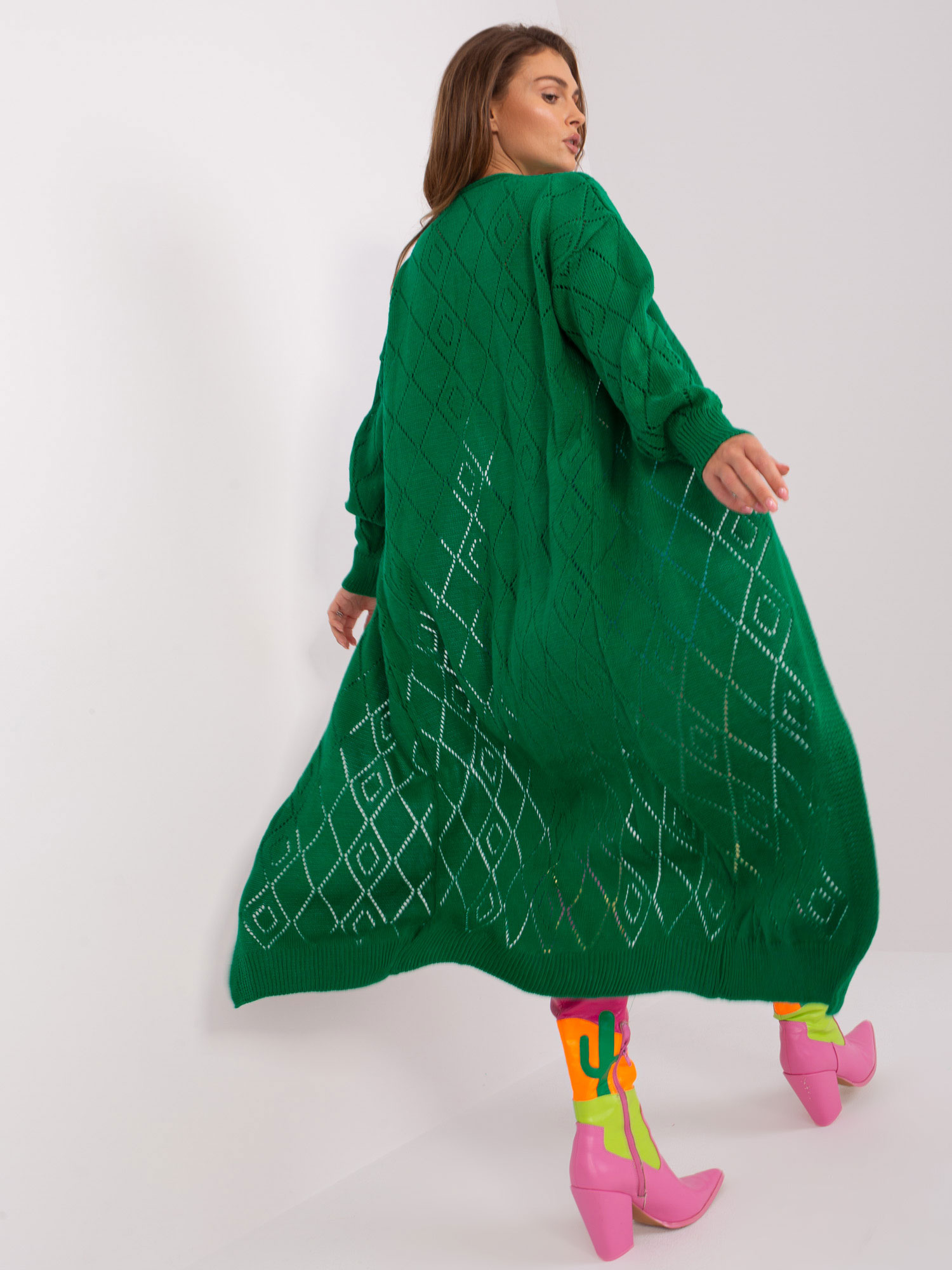 Kardigan so vzorom - zelená