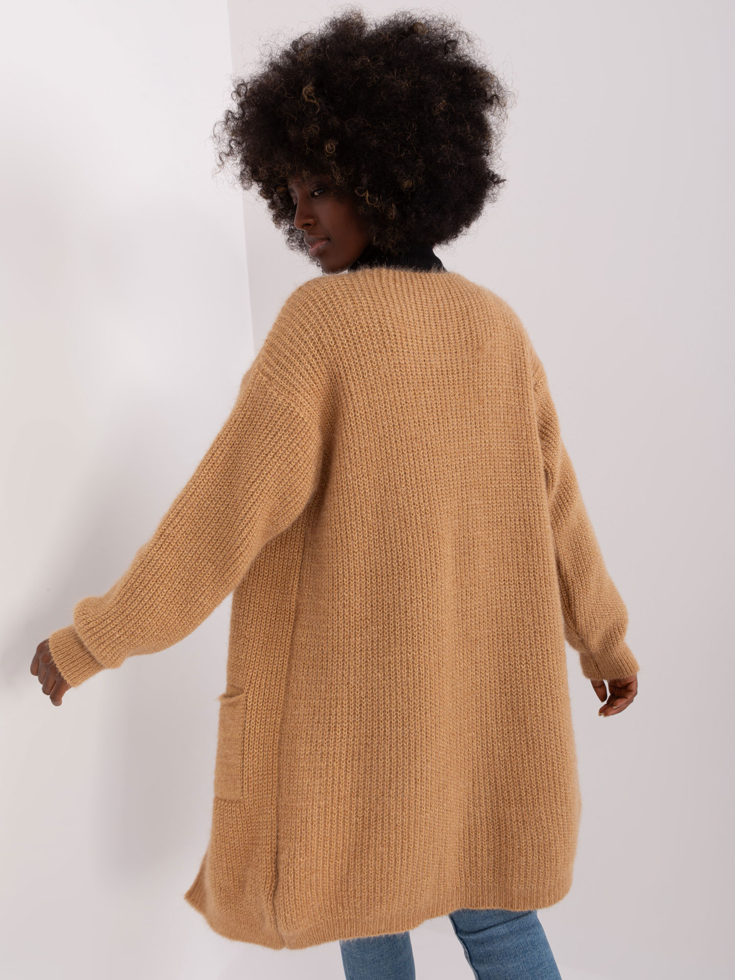 Kardigan s vreckami - camel