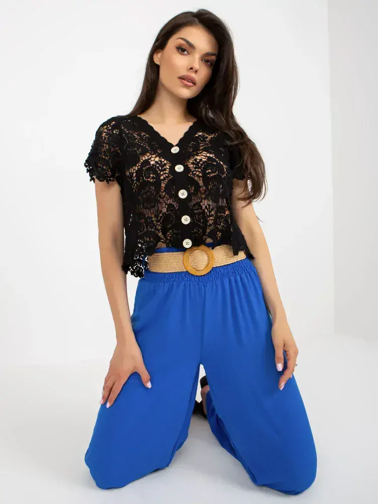 Nohavice s opaskom - kobalt