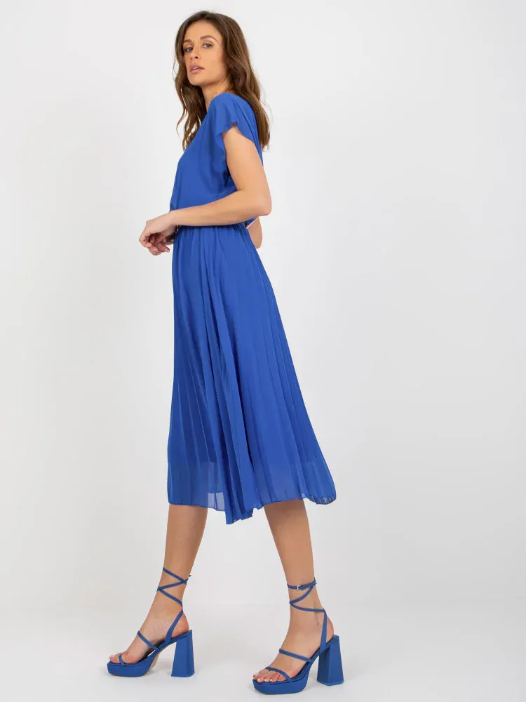 Plisované šaty - modrá