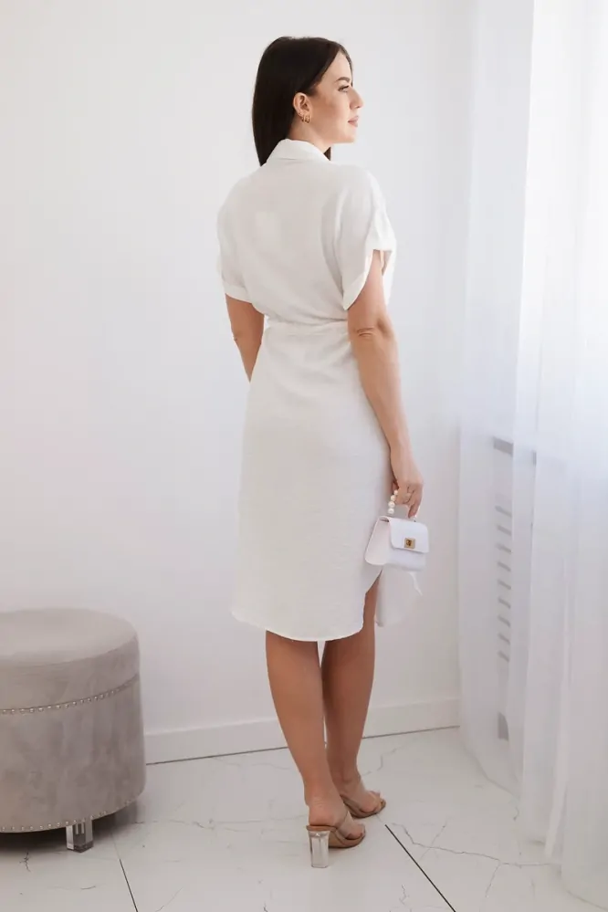 Šaty so zapínaním - ecru