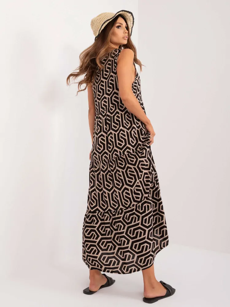 Maxi šaty - čierna - béžová