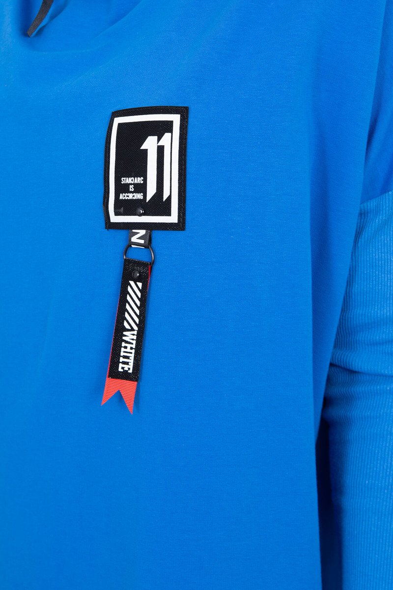 ASYMETRICKÁ TUNIKA OVERSIZE - MODRÁ