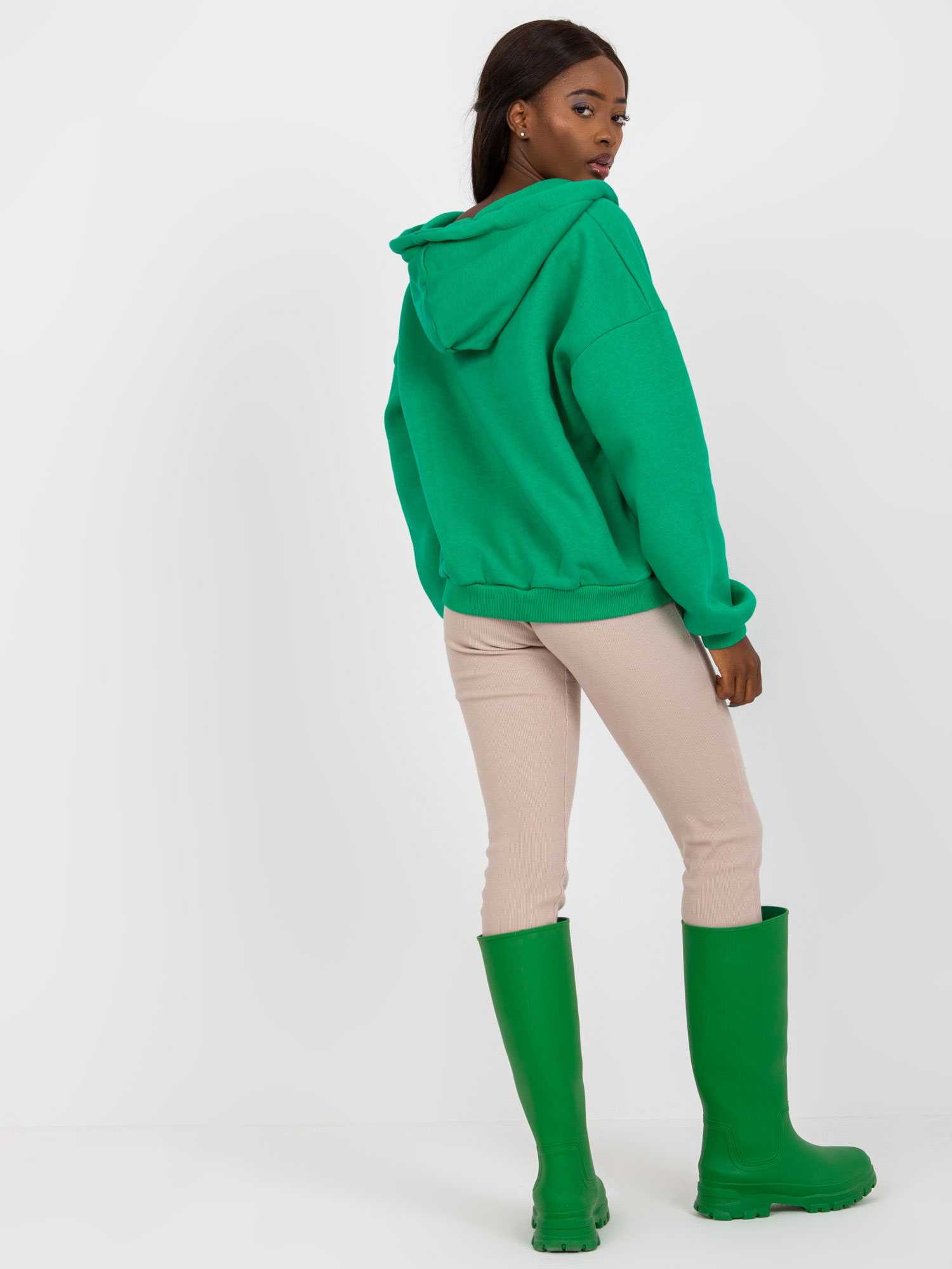 Mikina s V výstrihom - zelená