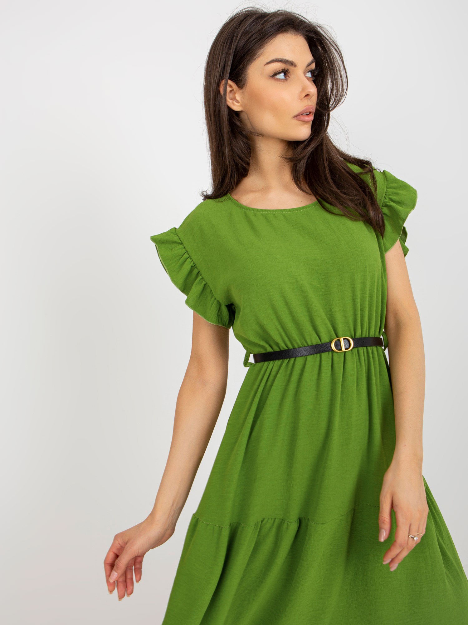 Midi šaty - svetlá zelená