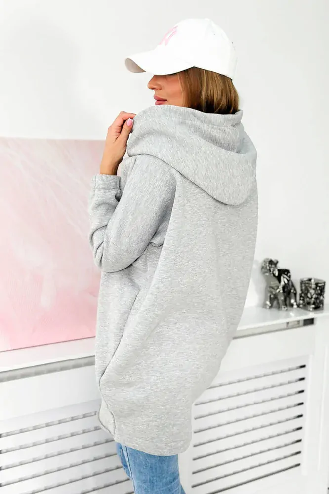 MIKINA S KRÁTKYM ZIPSOM - ŠEDÁ