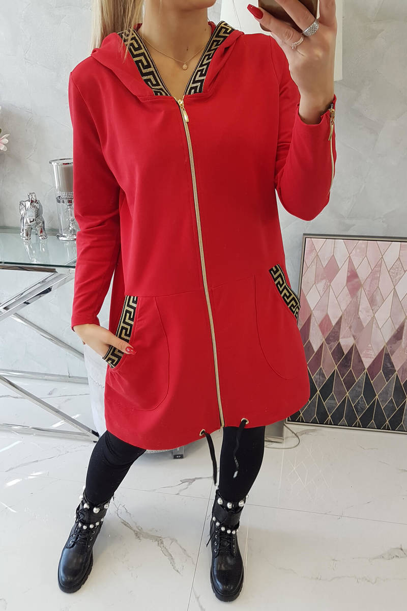 Mikna s kapucňou - červená