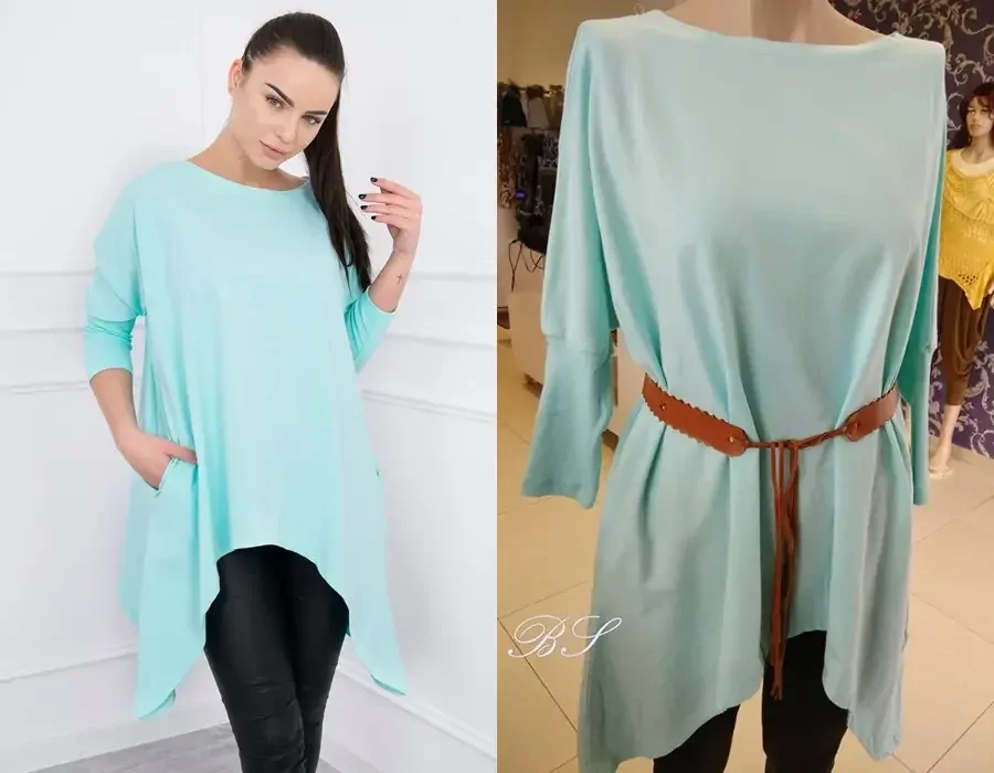 ASYMETRICKÁ TUNIKA OVERSIZE - RUŽOVÝ NEÓN