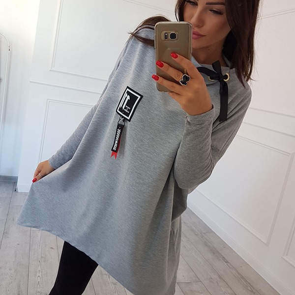 ASYMETRICKÁ TUNIKA OVERSIZE - MODRÁ