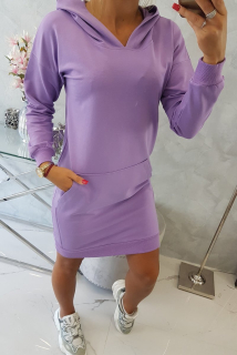 ŠATY S KAPUCŇOU - FIALOVÉ