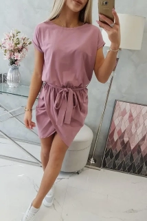 ŠATY S VIAZANÍM - TMAVÁ RUŽOVÁ