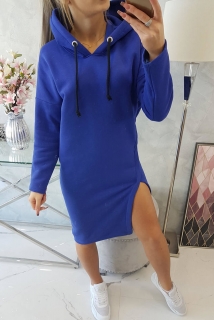 ŠATY S KAPUCŇOU  -  MODRÁ