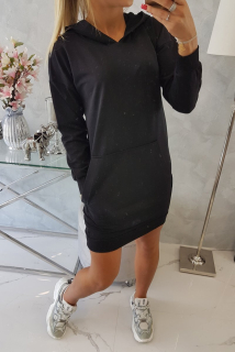 ŠATY S KAPUCŇOU - ČIERNA