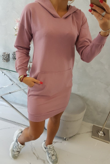 ŠATY S KAPUCŇOU - TMAVÁ RUŽOVÁ