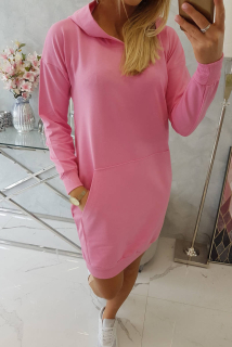 ŠATY S KAPUCŇOU - RUŽOVÁ