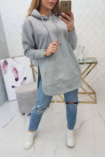 MIKINA S ROZPARKAMI - ŠEDÁ