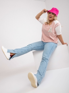 Tričko  s výstrihom - ružová