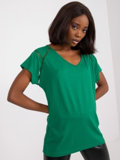Tričko s výstrihom - zelená